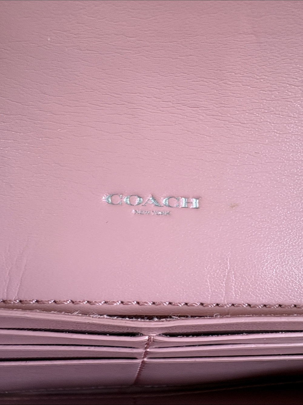 Coach slim envelope wallet featuring signature coated canvas & pink leather flap - Picture 6 of 11